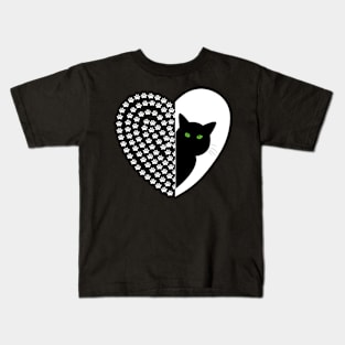 Black and White Cat Kids T-Shirt